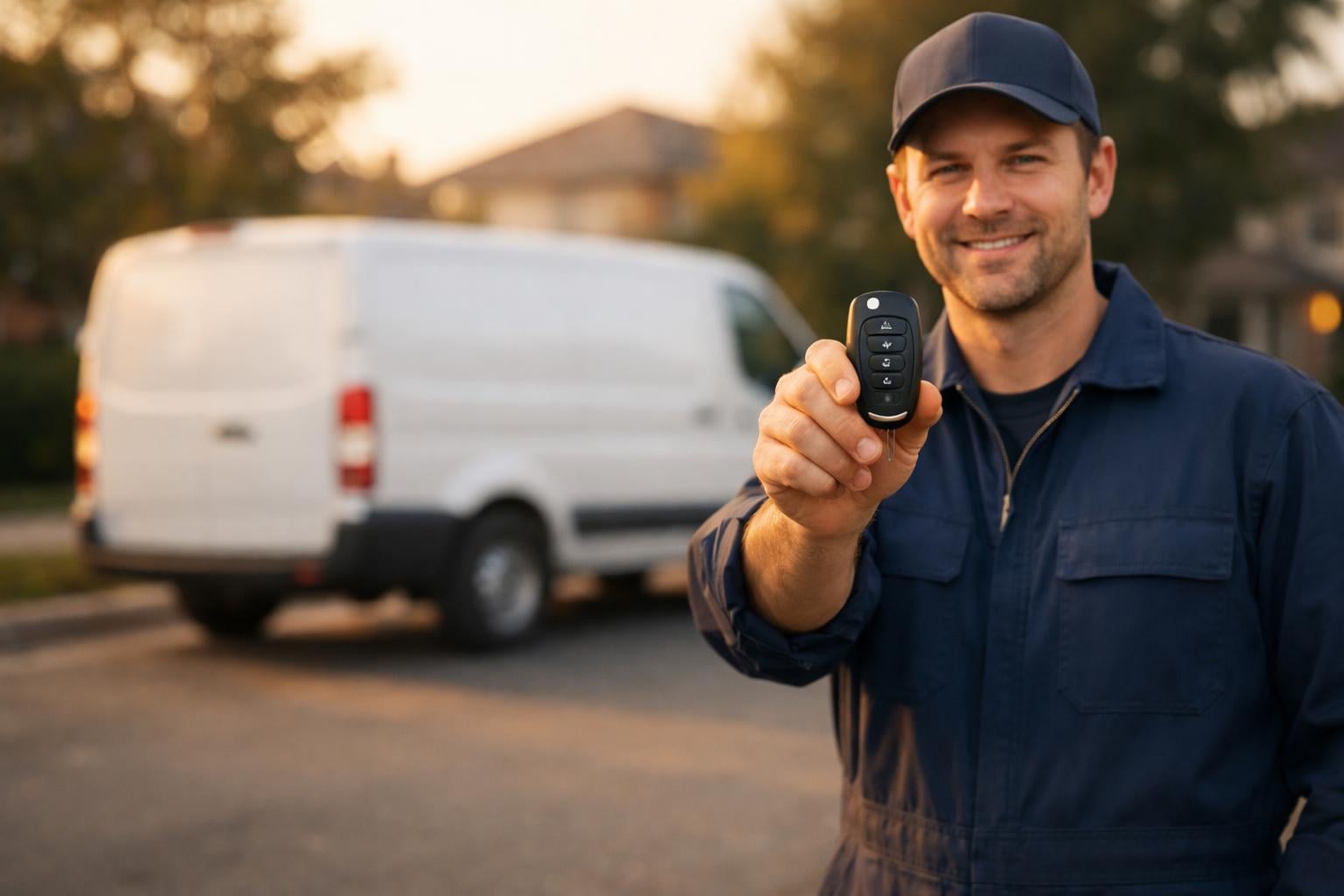 Local GTA Locksmith — car key services in the GTA Local GTA Locksmith mobile service van and technician with car keys in the Greater Toronto Area